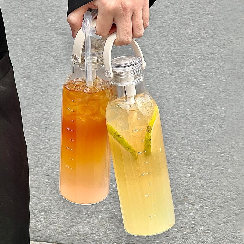 600ML Thickened Glass Water Bo - Outdoor Sport Glass Water Bottle 评论和价格